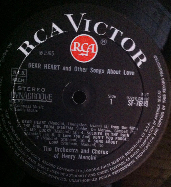 Henry Mancini - Dear Heart (And Other Songs About Love) (LP, Album)