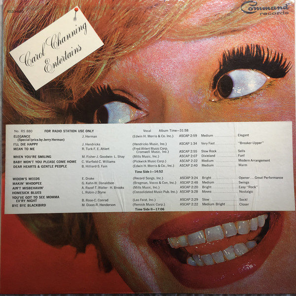 Carol Channing - Carol Channing Entertains (LP, Mono, Gat)