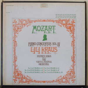 Mozart*, Lili Kraus, Stephen Simon (2) Conducting The Vienna Festival Orchestra* - Piano Concertos Vol. IV (3xLP, Box)