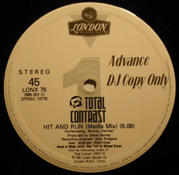 Total Contrast - Hit And Run (12", Promo)