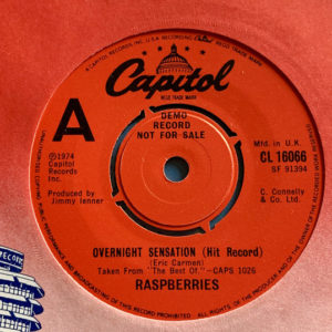 Raspberries - Overnight Sensation (Hit Record) (7", Promo, RE)