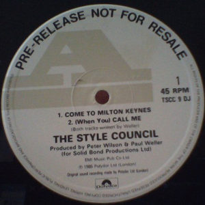 The Style Council - Come To Milton Keynes (12", Promo)