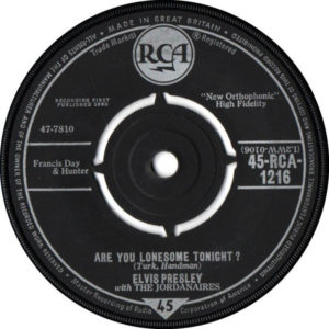 Elvis Presley With The Jordanaires - Are You Lonesome Tonight? (7", Single)