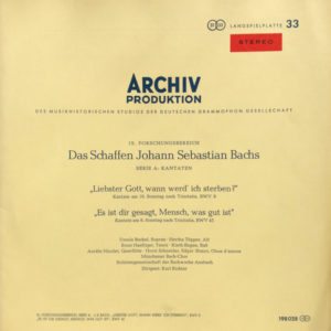 Johann Sebastian Bach, Ursula Buckel • Hertha Töpper, Ernst Haefliger • Kieth Engen, Aurèle Nicolet • Horst Schneider (2), Edgar Shann, Münchener Bach-Chor, Solistengemeinschaft Der Bachwoche Ansbach, Karl Richter - Liebster Gott, Wann Werd’ Ich Sterben? / Es Ist Dir Gesagt, Mensch, Was Gut Ist (LP, RE)