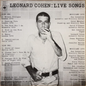 Leonard Cohen - Live Songs (LP, Album)